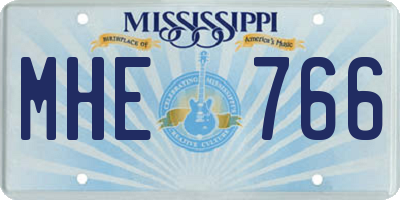 MS license plate MHE766