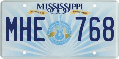 MS license plate MHE768