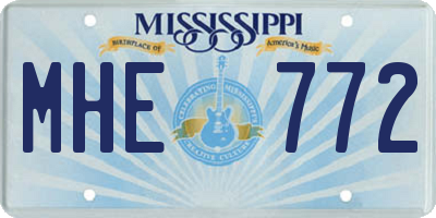 MS license plate MHE772