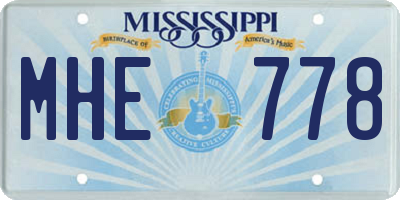 MS license plate MHE778