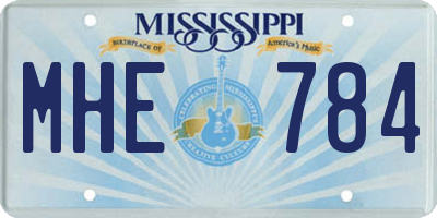 MS license plate MHE784
