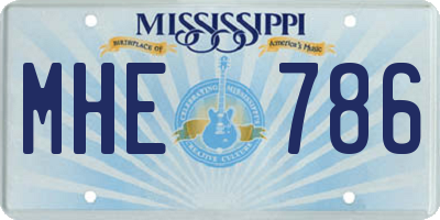MS license plate MHE786