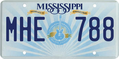 MS license plate MHE788