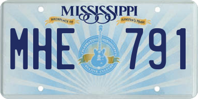 MS license plate MHE791