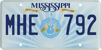 MS license plate MHE792