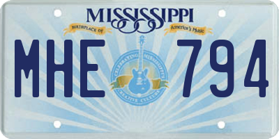 MS license plate MHE794