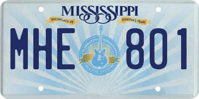 MS license plate MHE801