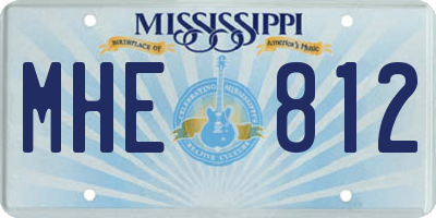 MS license plate MHE812