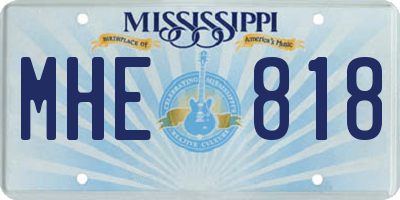 MS license plate MHE818