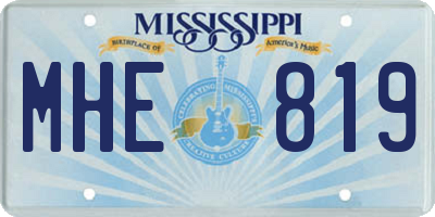 MS license plate MHE819