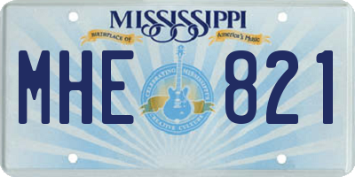 MS license plate MHE821