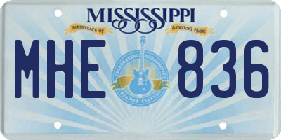 MS license plate MHE836