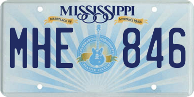 MS license plate MHE846