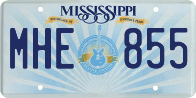 MS license plate MHE855