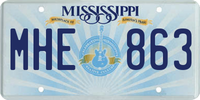 MS license plate MHE863