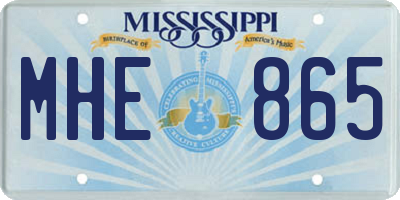 MS license plate MHE865