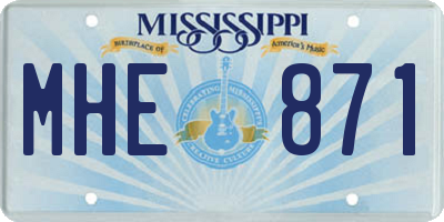 MS license plate MHE871