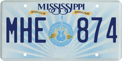 MS license plate MHE874