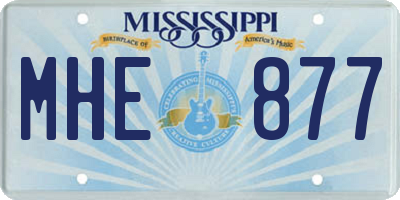 MS license plate MHE877