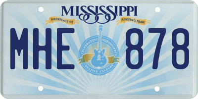 MS license plate MHE878