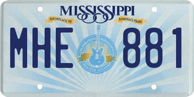 MS license plate MHE881