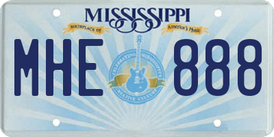 MS license plate MHE888
