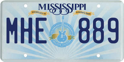 MS license plate MHE889