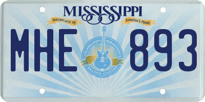 MS license plate MHE893
