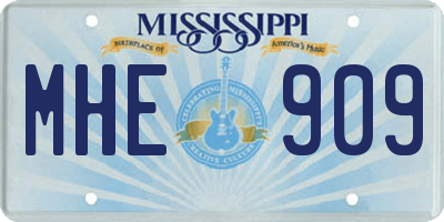 MS license plate MHE909