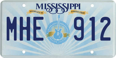 MS license plate MHE912