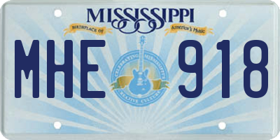 MS license plate MHE918