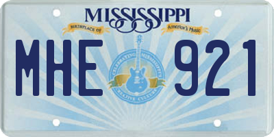 MS license plate MHE921