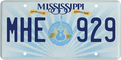 MS license plate MHE929