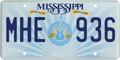 MS license plate MHE936