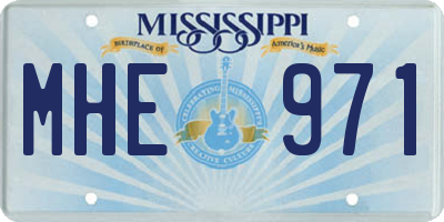 MS license plate MHE971
