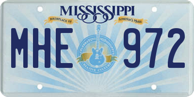 MS license plate MHE972