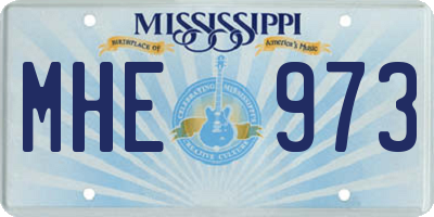 MS license plate MHE973