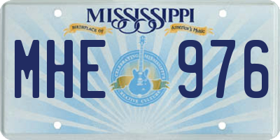 MS license plate MHE976
