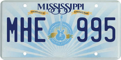 MS license plate MHE995