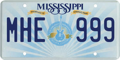 MS license plate MHE999