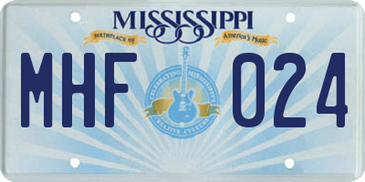 MS license plate MHF024