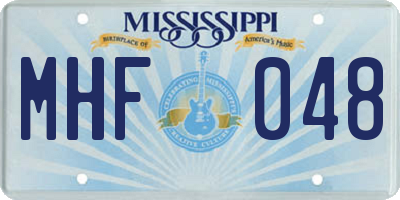 MS license plate MHF048