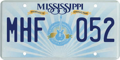 MS license plate MHF052