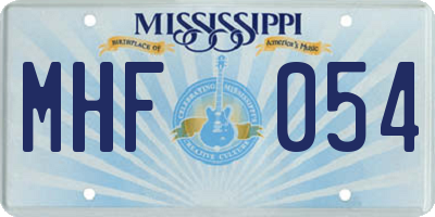 MS license plate MHF054