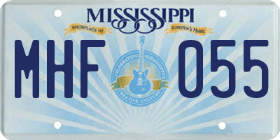 MS license plate MHF055