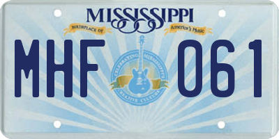 MS license plate MHF061