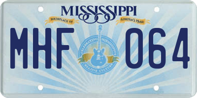 MS license plate MHF064