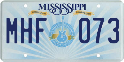 MS license plate MHF073
