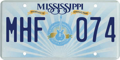 MS license plate MHF074