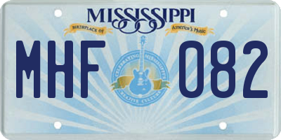 MS license plate MHF082